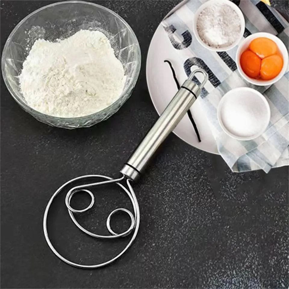 Manual Non Stick Steel Flour Cream Mixer Beater | Dough Whisk Mixer, Kitchen Baking Blender Tool