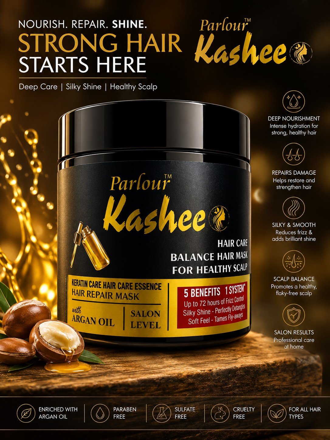 Kashee's 6 In 1 Foundation, Fixer, Face Powder, Loose Powder, Hair Mask And Paint Stick Deal, Pack Of 6