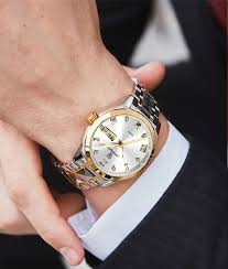 Premium Two-Tone Quartz Watch | Silver & Gold Chain Bracelet Watch for Men & Women