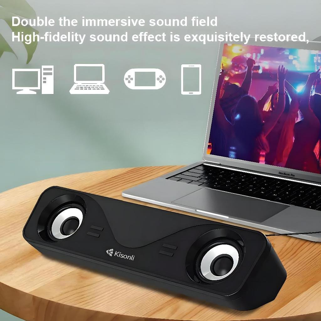 Kisonli I-610 USB Home Theater Soundbar Speaker - Audio Device Designed For Sound Playback And Daily Listening Routine