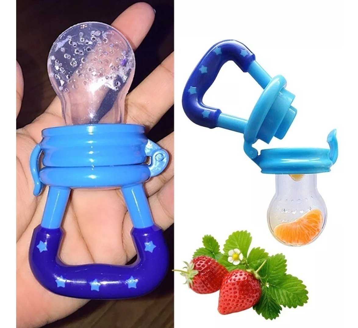 Food Pacifier + Feeder Spoon / Fresh Fruit Food Baby , Feeding Safe Fruit Feeder - Random Color
