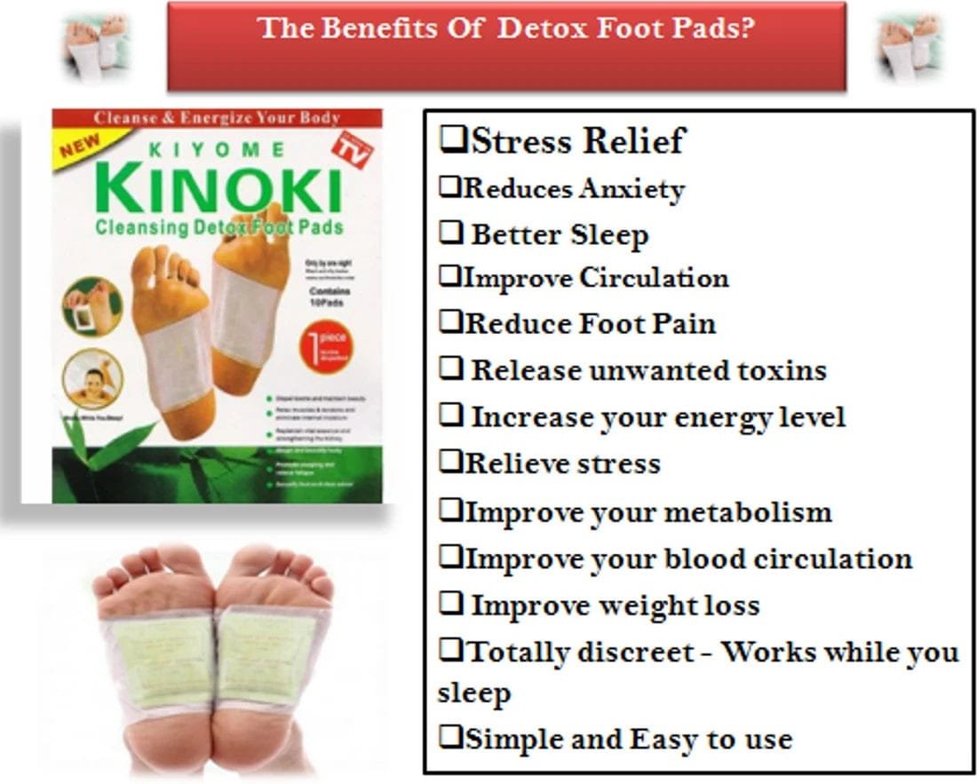 Kinoki Premium Natural Foot Detox Patches – Bamboo Vinegar Cleansing Foot Pads (Pack of 10)