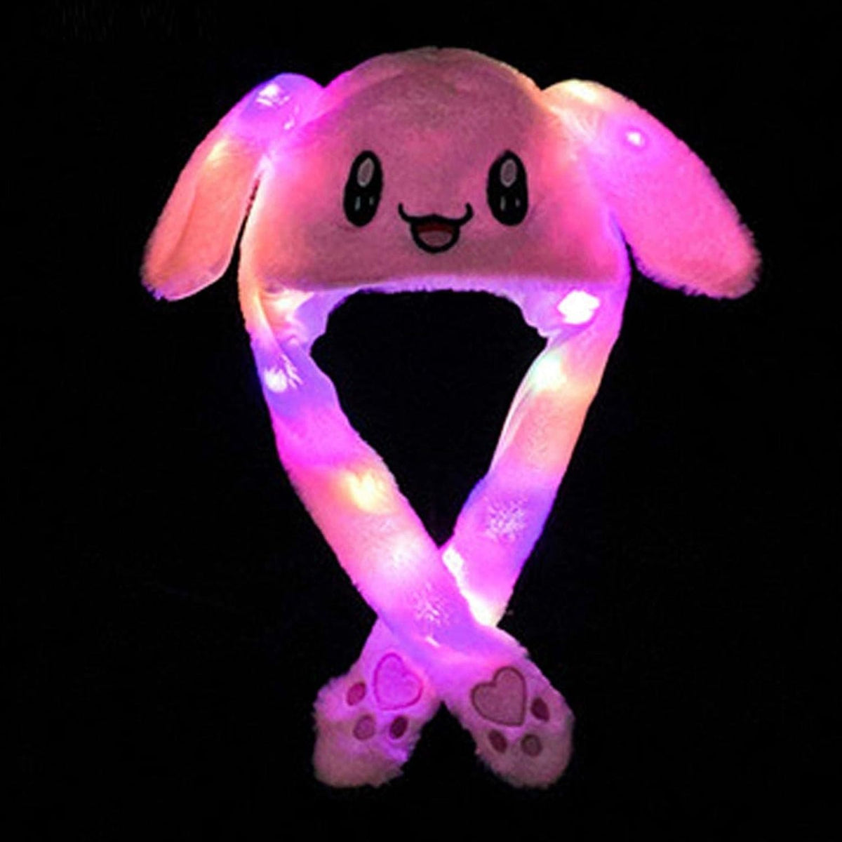 Bunny Caps: Winter Plush Ear Muffs & Ear Warmers with LED Lights (Random Colour)