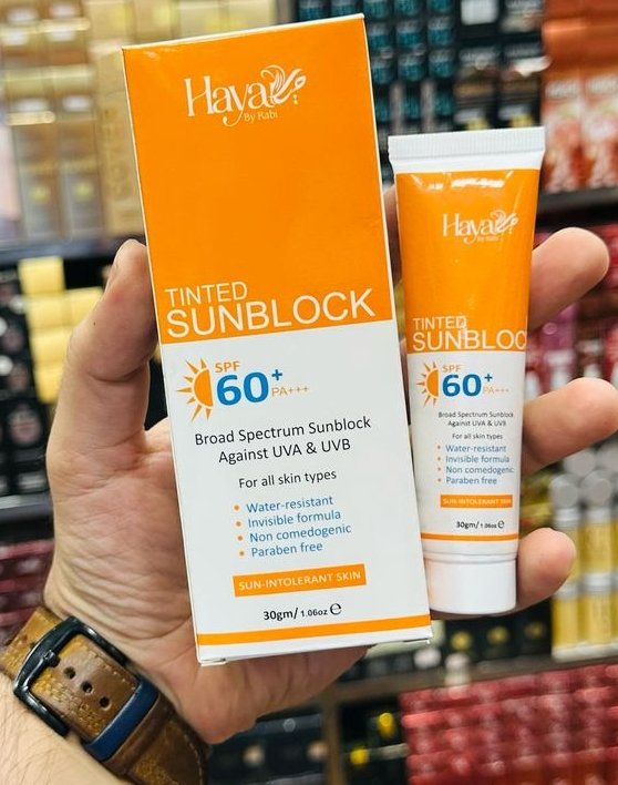 Haya Tinted Sunblock SPF 50 Broad Spectrum UV Protection with Natural Skin Tint, Lightweight &amp; Non-Greasy Formula for All Skin Types write me description for this