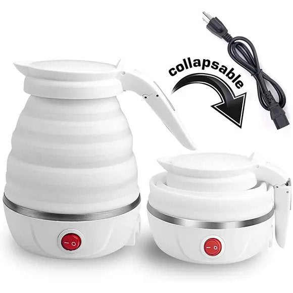 Fast Water Boiling 600 ml Portable Kettle Travel Kettle Foods Boils Quickly Silicone Small Collapsible Foldable Electric Sports Bottle ( Random Color )