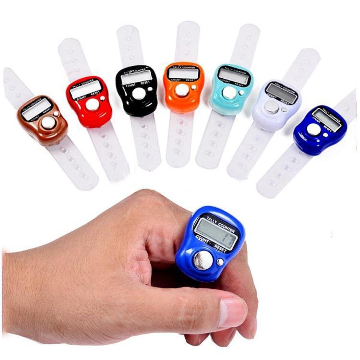 Digital Tasbeeh Finger Counter with LED Indicator, Reset Button & Ring Strap – SXH5136 (Random Color)