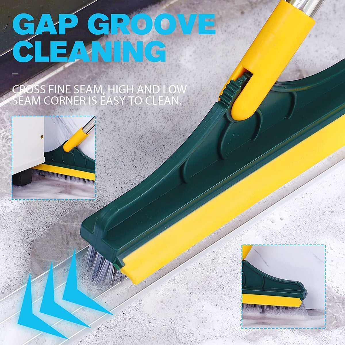 2 in 1 Floor Cleaning Brush Bathroom Tile Windows Floor Cleaning Brush with 120° Rotatable Head - Multipurpose Bathroom Floor Cleaning Brush - Floor Brush Scrubber - Without Box | Floor Cleaning Brush