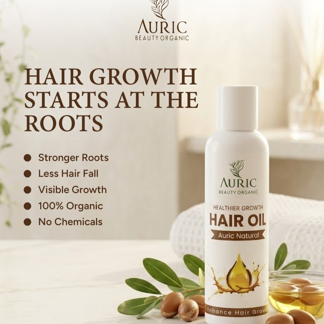 Auric Beauty Cold-Pressed Hair Oil | Organic Scalp & Hair Nourishment | 100ml