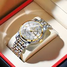 Premium Two-Tone Quartz Watch | Silver & Gold Chain Bracelet Watch for Men & Women