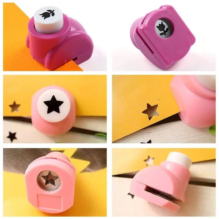 Mini Paper Punch 1 Pc – Assorted Shape DIY Craft Punch for Paper Cutting - Random Color