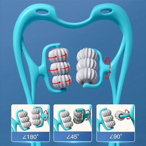 6 Wheel Pressure Point Neck Massager Relieve Neck, Back And Shoulder Pain (Random Color)