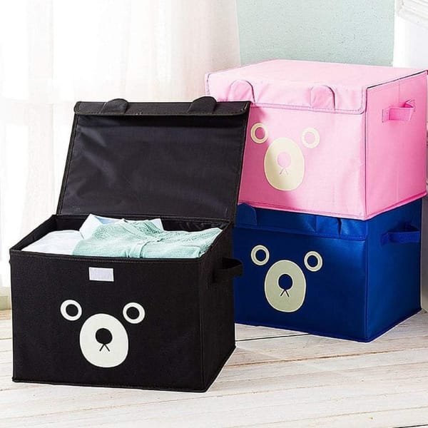 Panda Box - Storage Box - Cartoon Storage Box - Multipurpose Foldable Cube Storage Bin for Kids | Adorable Panda / Animal Design | Toys, Clothes &amp; Books Organizer (Random Color)