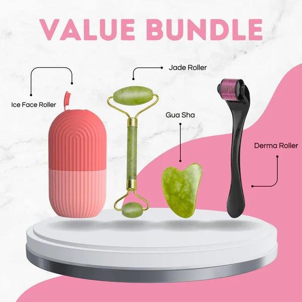 Combo pack Marble Jade Roller WITH STONE   MARBLE  | Ice Roller Facial Massage | Derma Roller [Pack of 3]