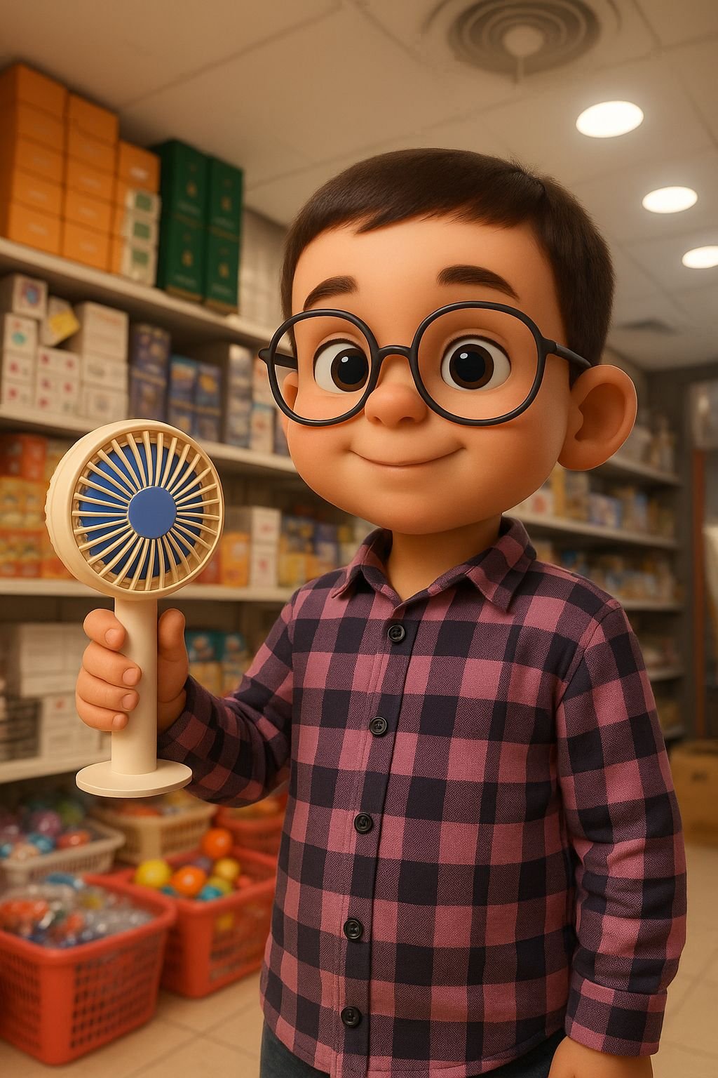 Portable Mini Rechargeable Fan – Single Speed Air Cooler for Summer Use (Random Colors)