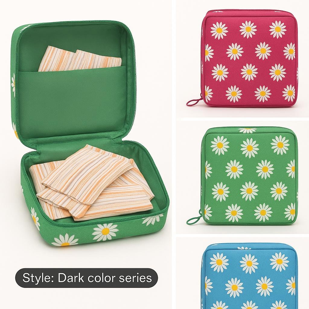 Women Portable Pouch Napkin Cosmetic Bags Organizer / Sanitary Pads Storage Bag / Ladies Makeup Bag Girls Hygiene Pad Bag (random Design &amp; color)