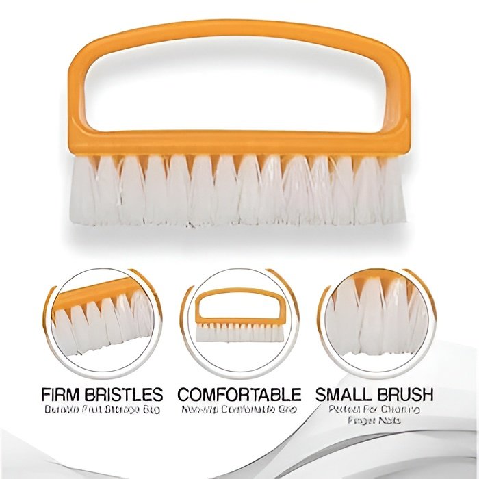 Pack Of 3 Nail Brush Set with Handle – Soft &amp; Durable Bristles for Cleaning Hands, Feet, Nails &amp; Cuticles, Removes Dirt, Grime &amp; Grease, Assorted Colors (Random Color)