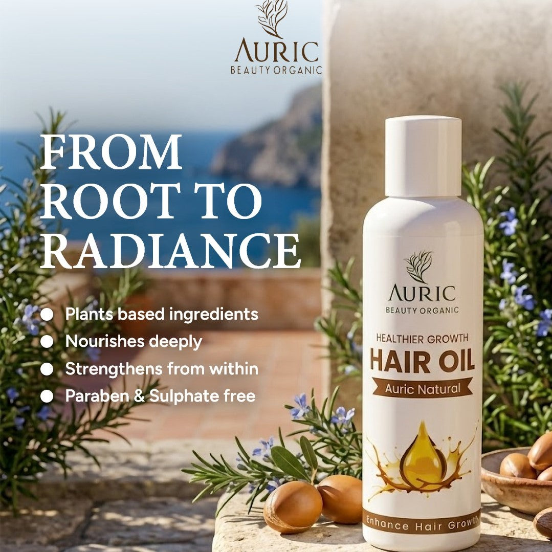 Auric Beauty Cold-Pressed Hair Oil | Organic Scalp & Hair Nourishment | 100ml