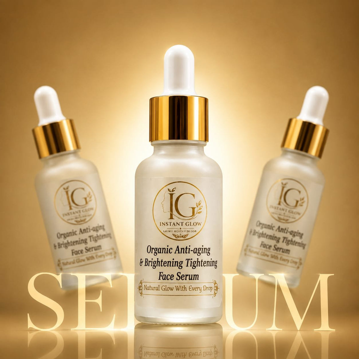 Organic Anti-Aging & Brightening Face Serum – Instant Glow & Skin Tightening - 30ml