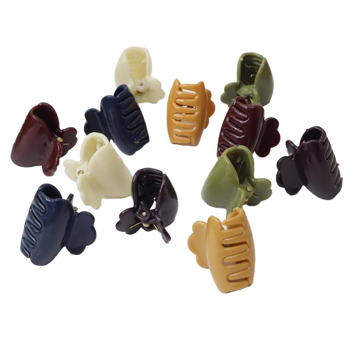 Pack of 12 Hair Catchers – Small Size (1 Inch) Multicolor Plastic Clips for Women &amp; Girls | Strong Grip &amp; Stylish Design (Random Color)