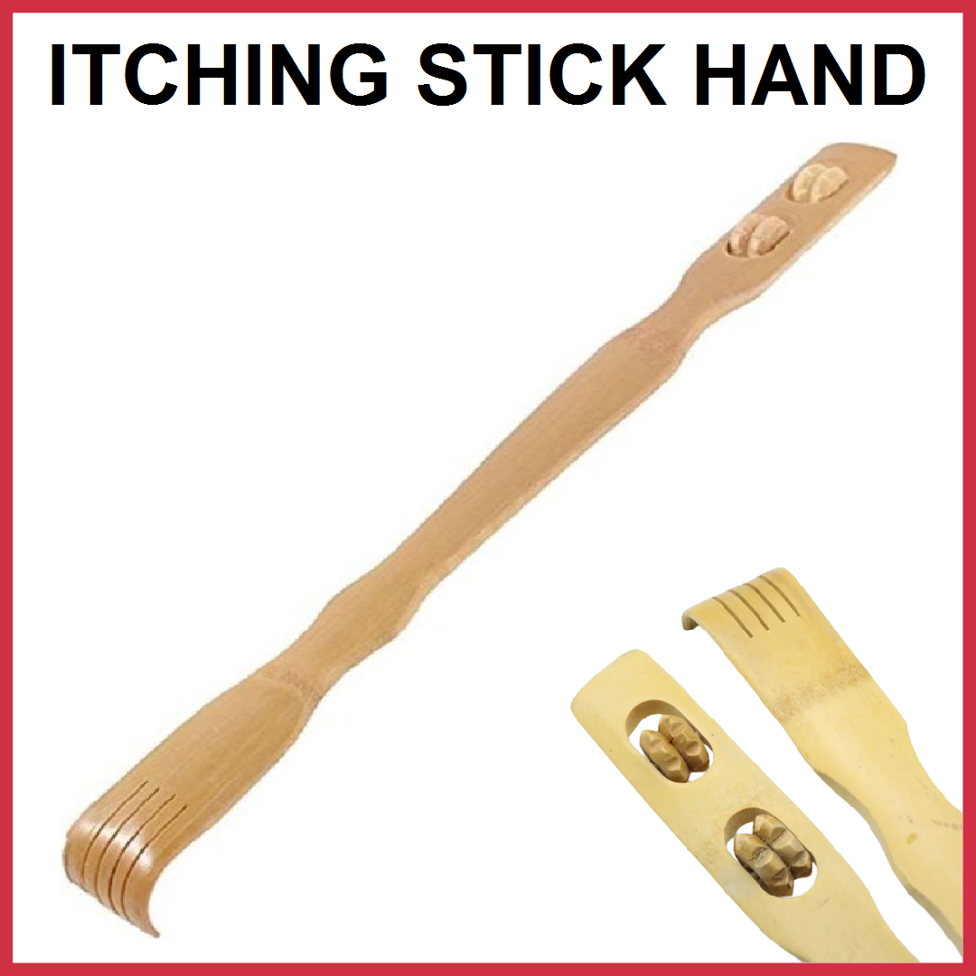 2 Pcs Wooden Back Scratcher &amp; Massage Stick – Long Handle Backscratching Sticks with Roller for Itch Relief &amp; Body Relaxation