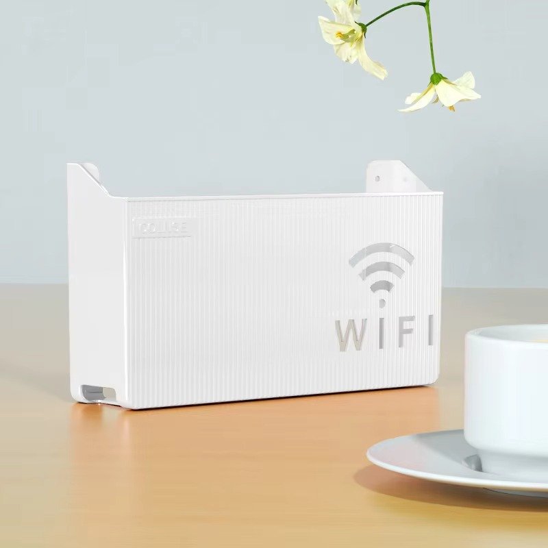 WiFi Router Shelf &amp; Cable Organizer – Wall-Mount ABS Plastic Storage Box for Routers, Power Strips &amp; Cables (Random Colors)