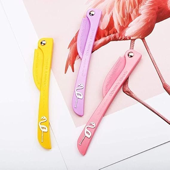 Pack Of 3- Feather Flamingo Facial Razor For Face